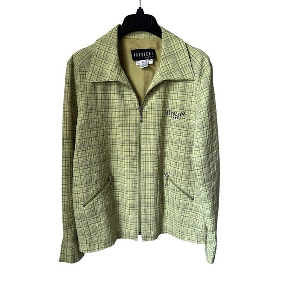 VTG Farouche Sport Golf Embroidered Green Full Zip Jacket Size 10 - Picture 2 of 9